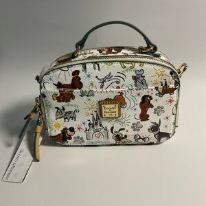 Disney Dooney and Bourke Dogs Paw Prints Sketch Ambler Crossbody Bag